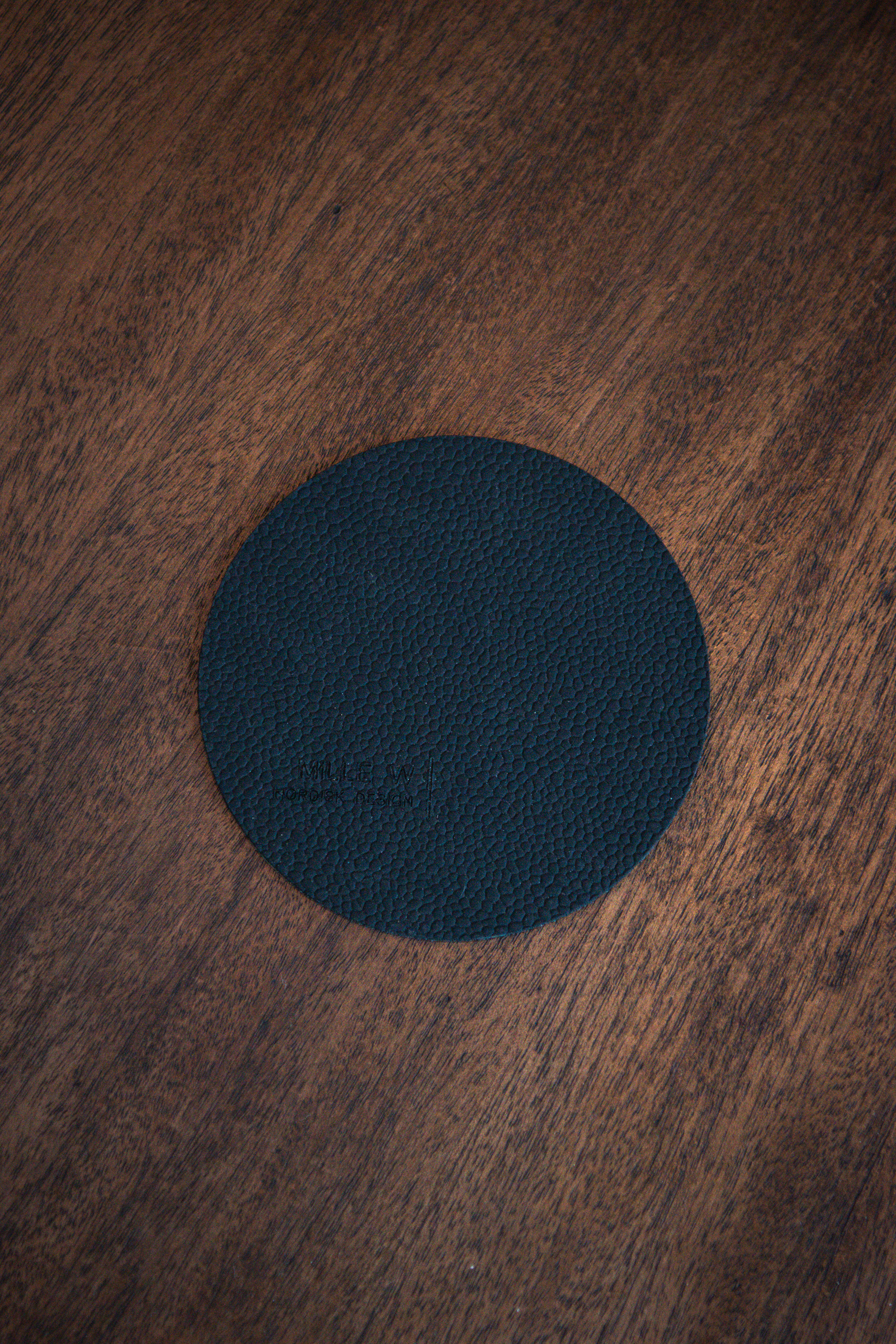 Glasunderlägg Rund Svart