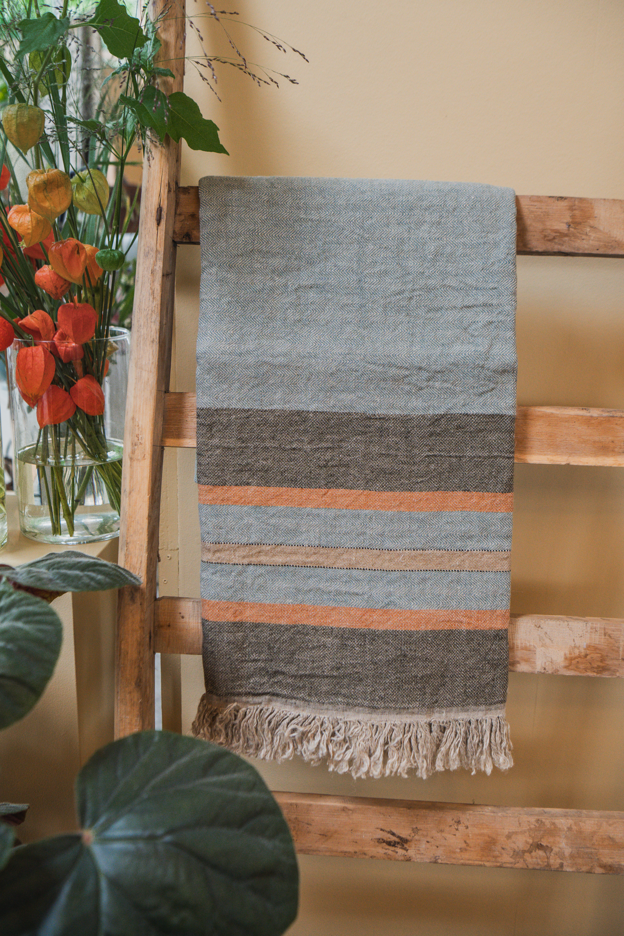 Handduk Multi Stripe Belgian Towel Fouta 110x180 cm