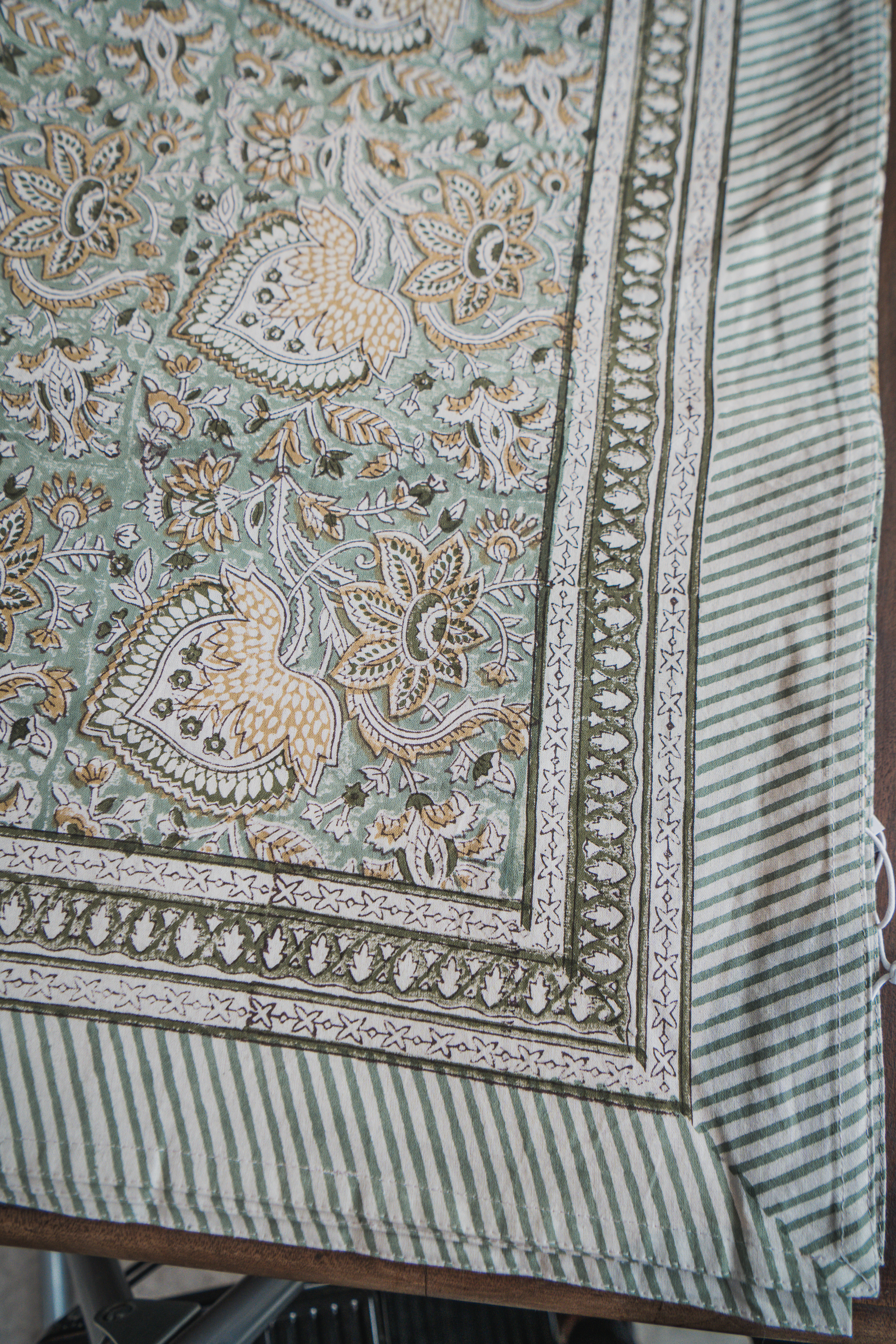 Duk Bomull Oriental Sea Foam - Grön - 150x350 cm 2