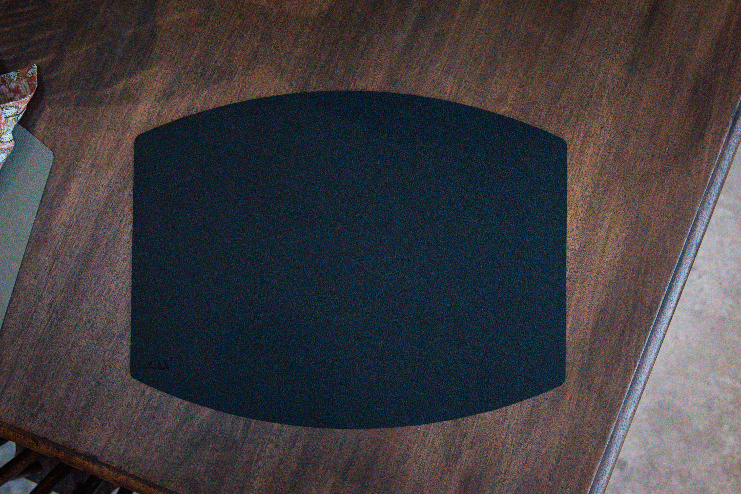 Underlägg Ellips Läder Svart 45x35cm