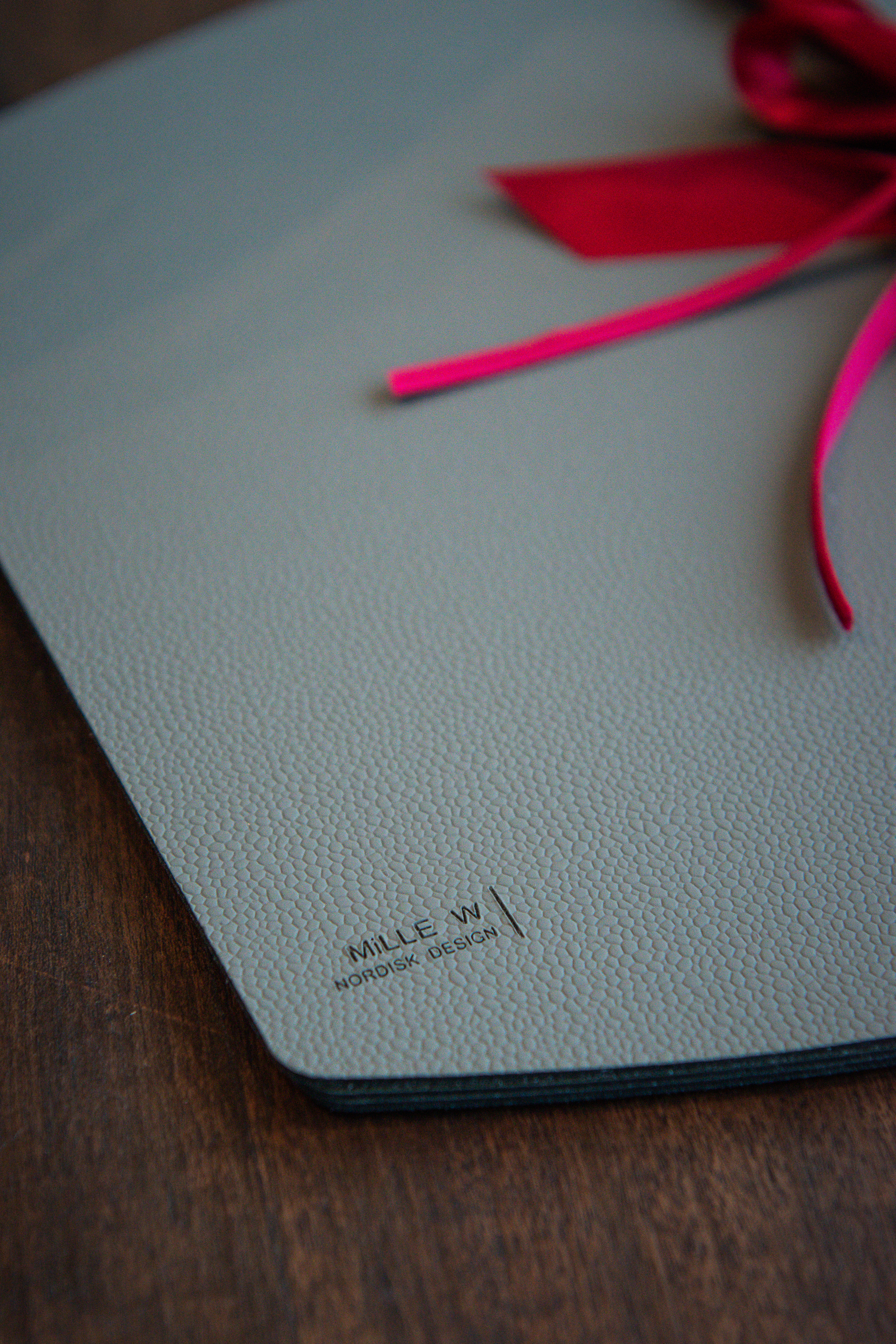 Underlägg Ellips Läder Grå 45x35 cm