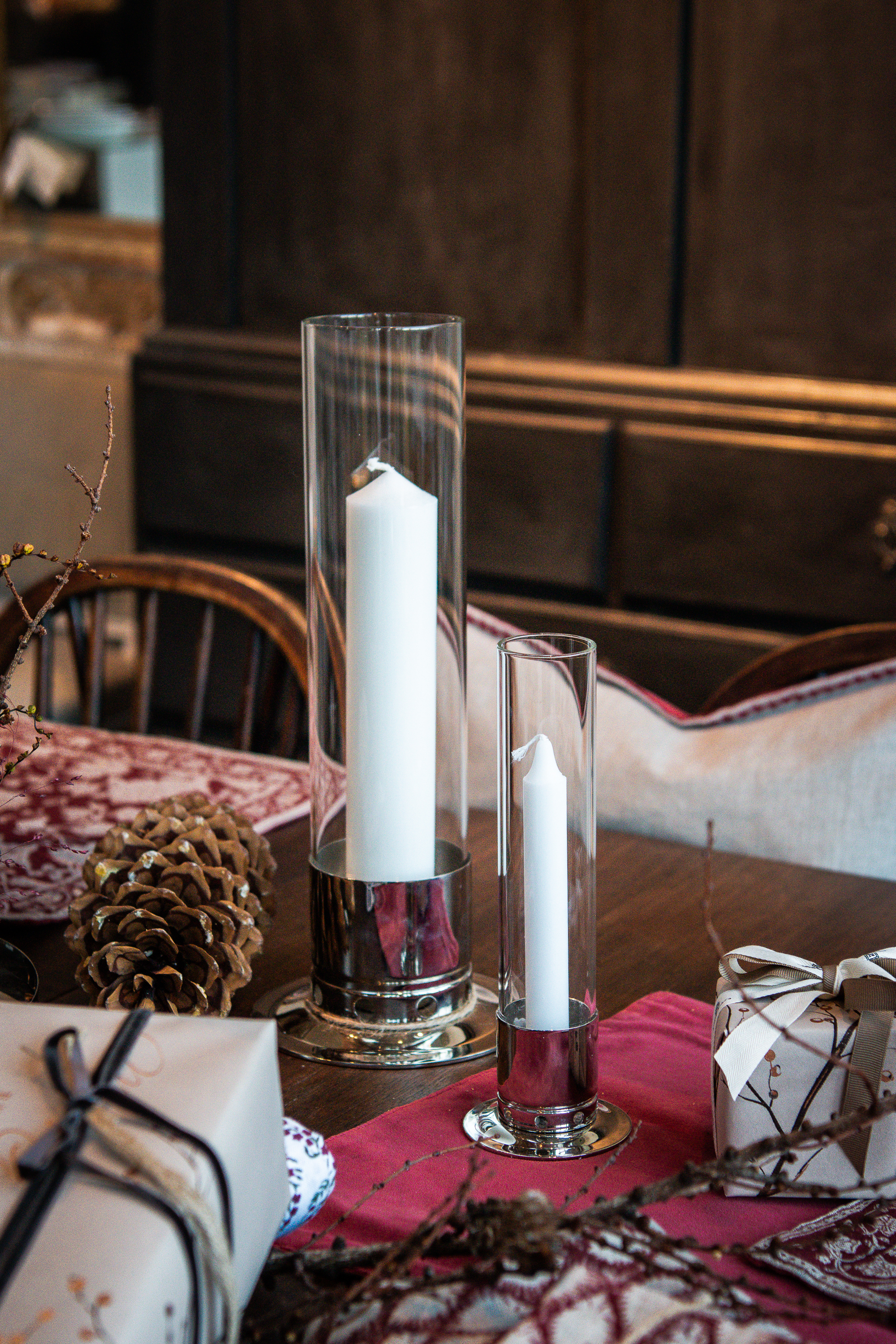 Ljusstake Kattvik Silver Förnicklad mässing liten