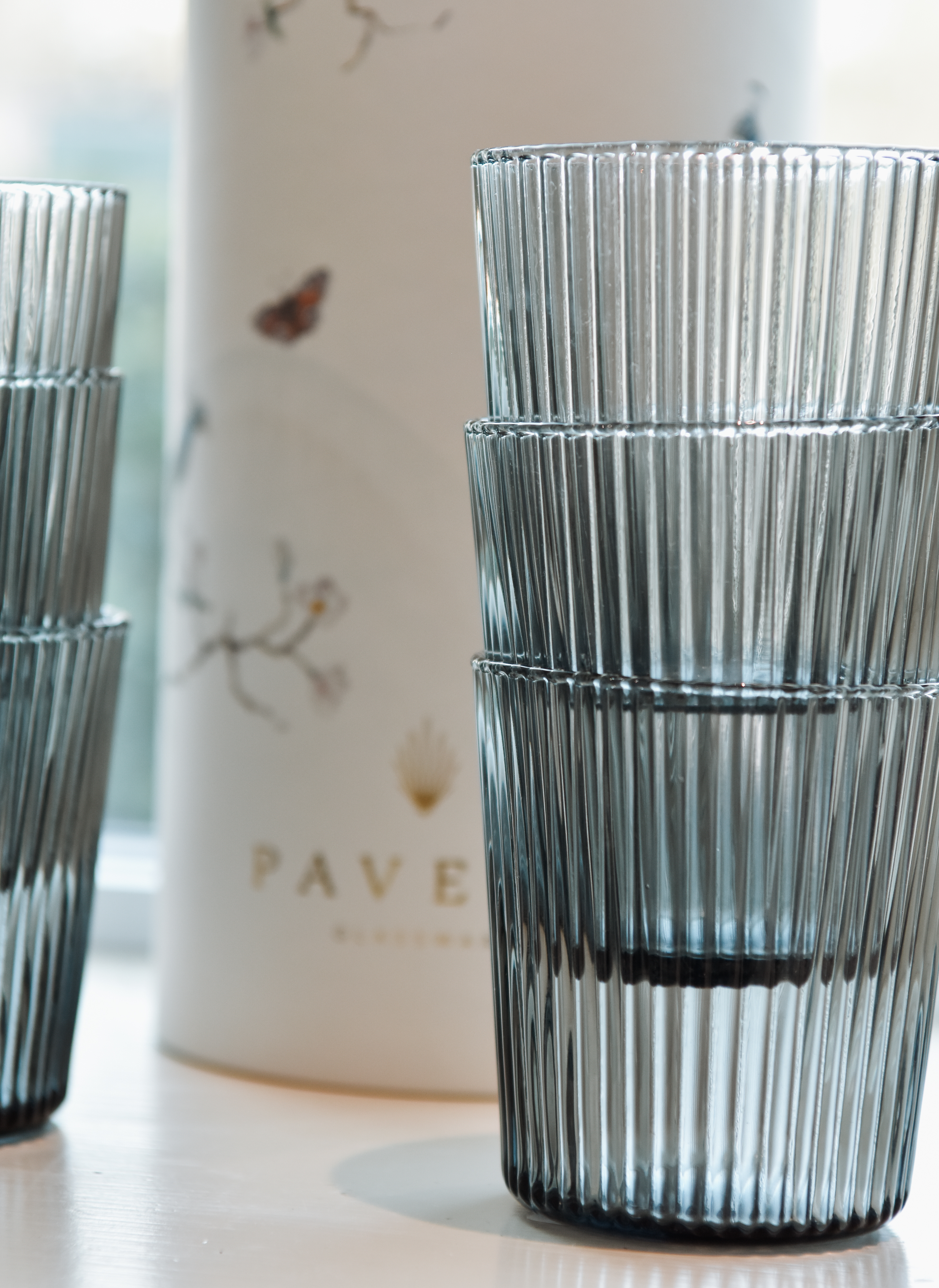 Räfflat dricksglas - Twilight Blue  2