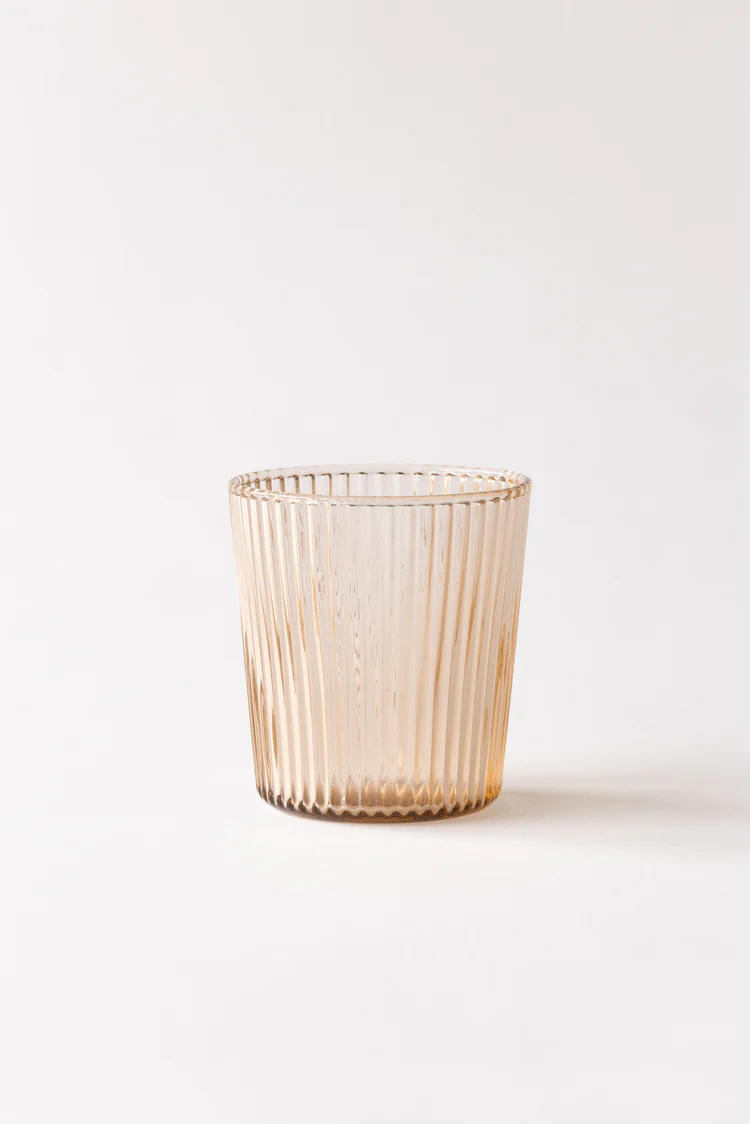 Räfflat dricksglas - Mocca 1