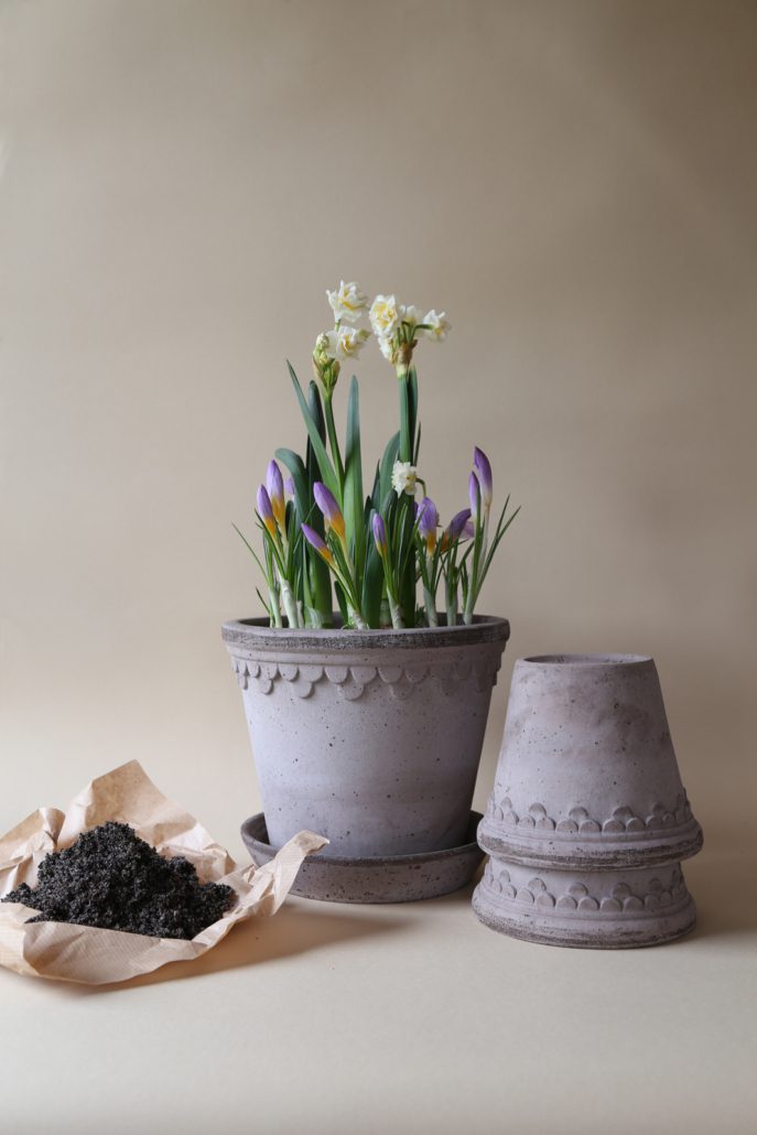 Köpenhamn Kruka Ø16 Grå inkl Fat 2