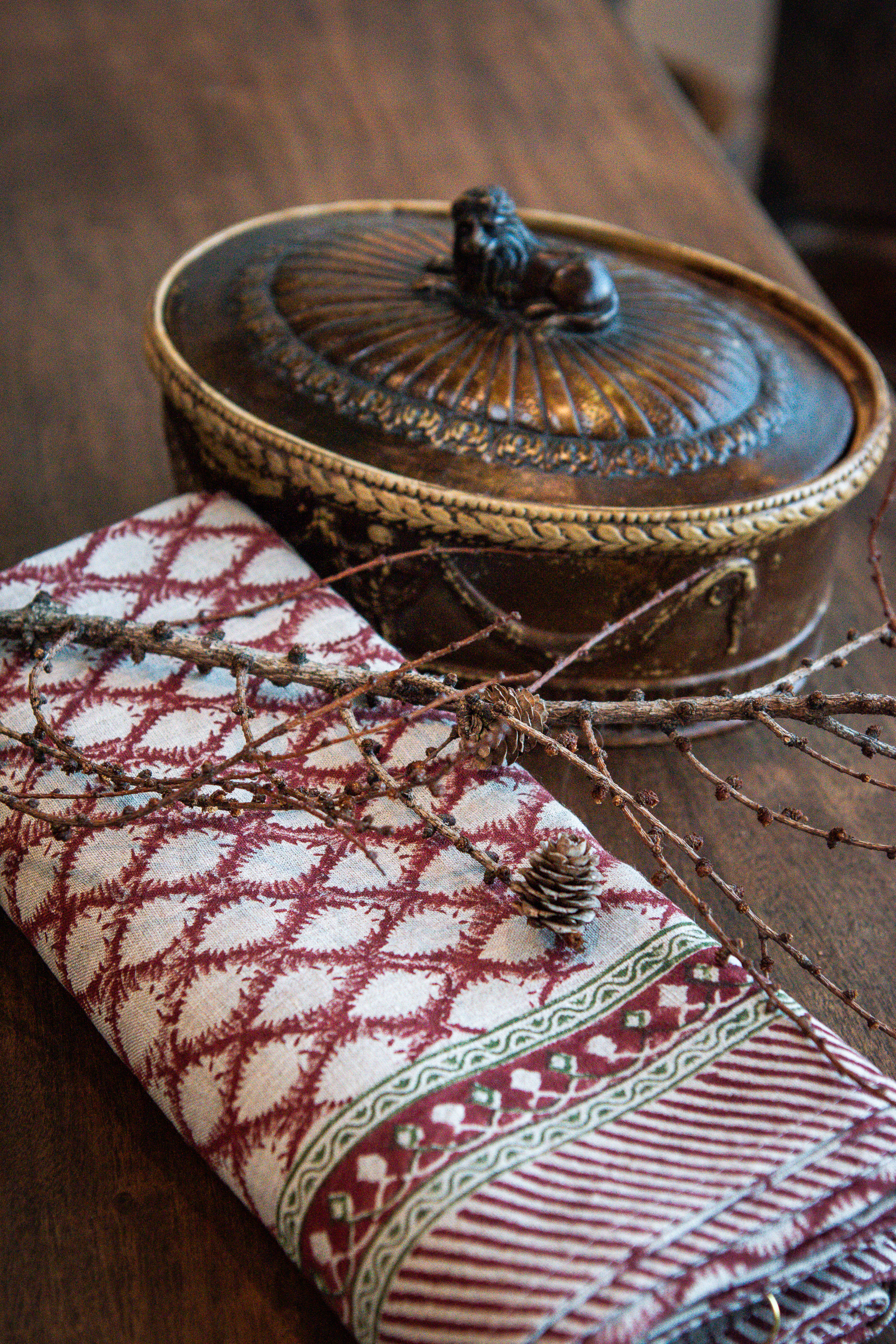 Duk Linne Cypress Red 150X230cm 