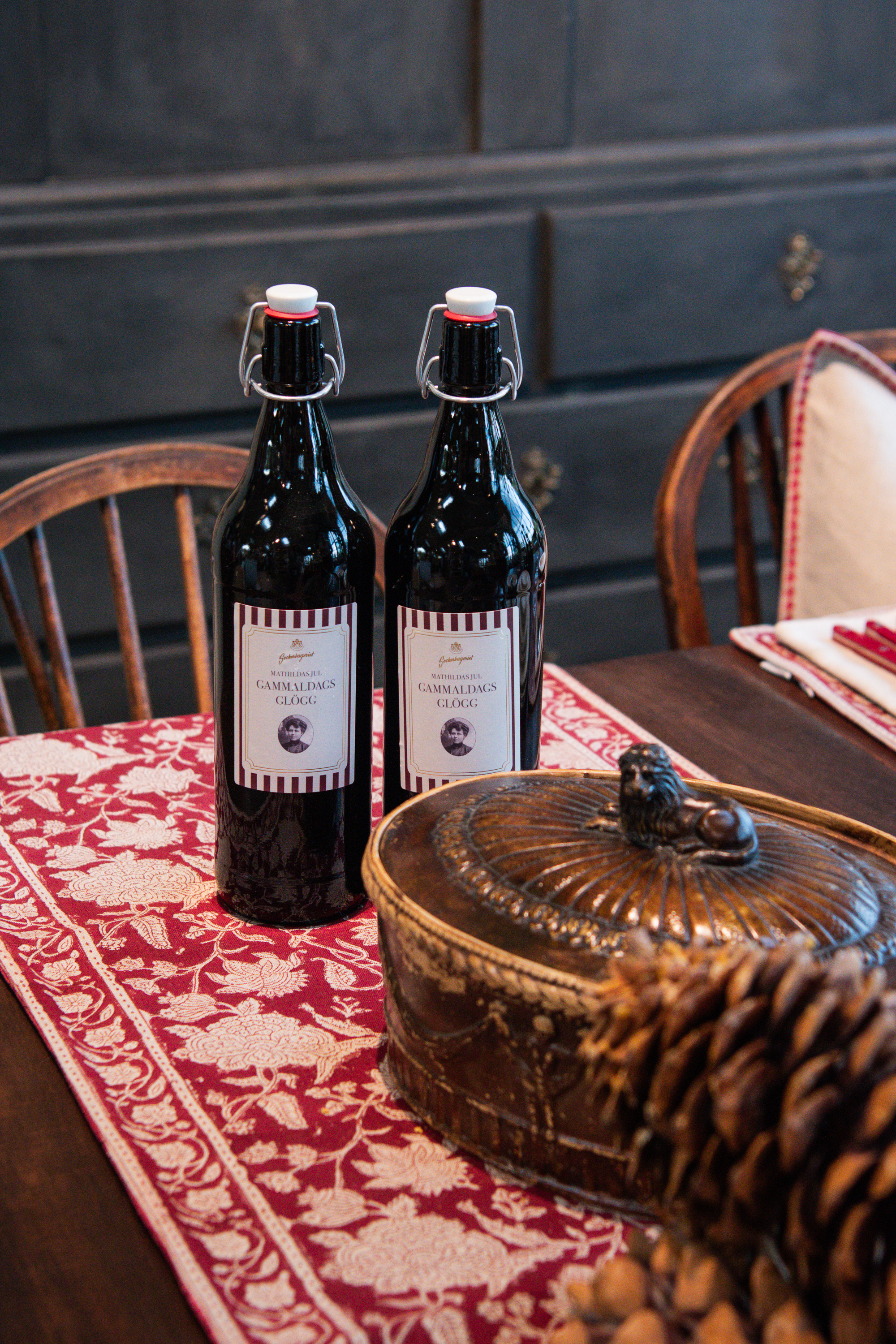 Löpare Linne Indian Rose Red 45x150cm