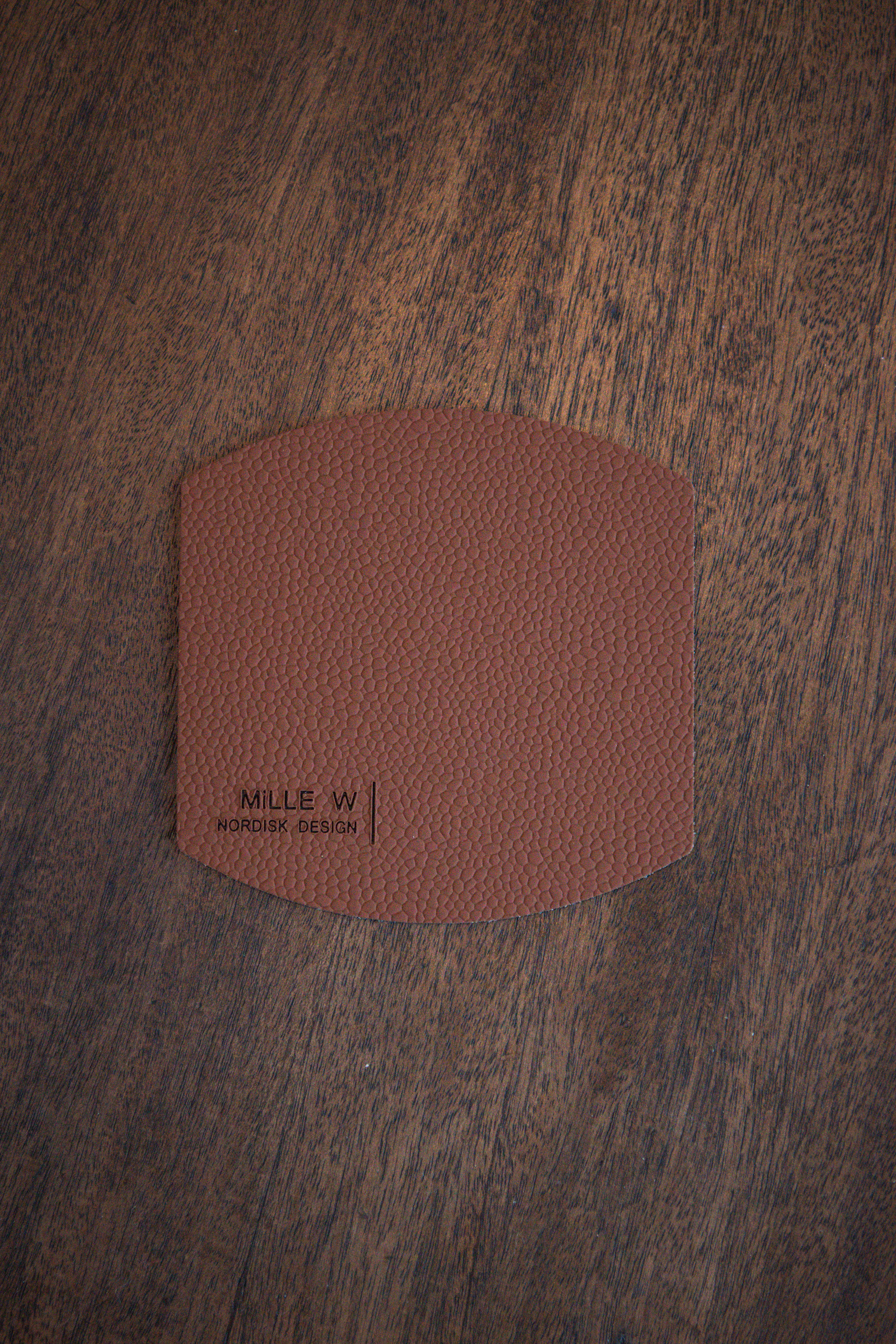 Glasunderlägg Ellips Läder Cognac